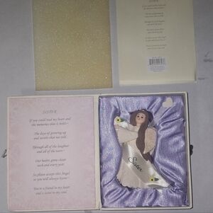 Sister Angel Figurine with White and Purple Accents